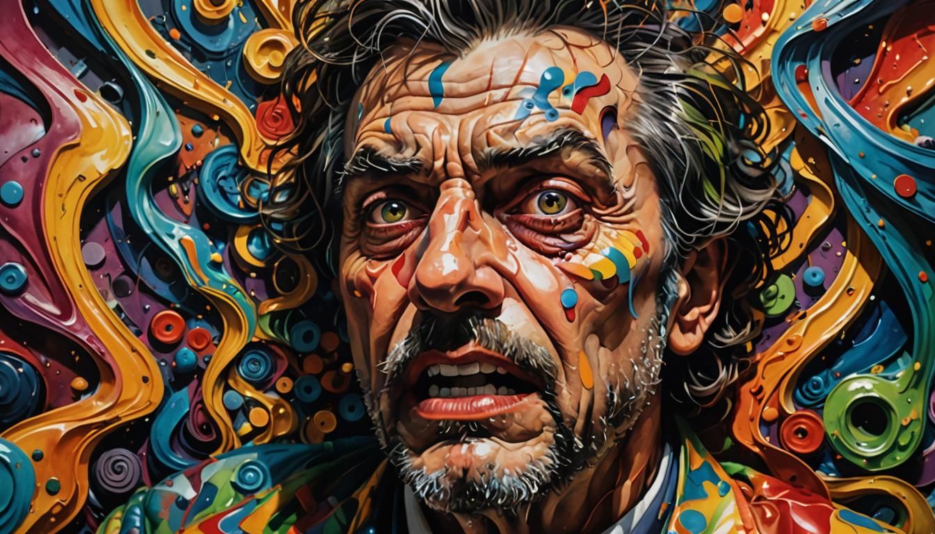 Anguished Madman in Surrealist Padded Room