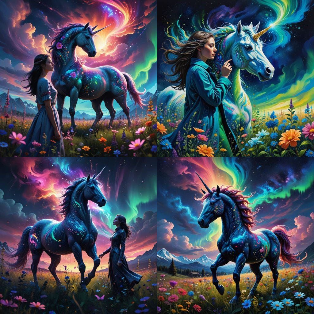 Mystical Encounter Under Northern Lights