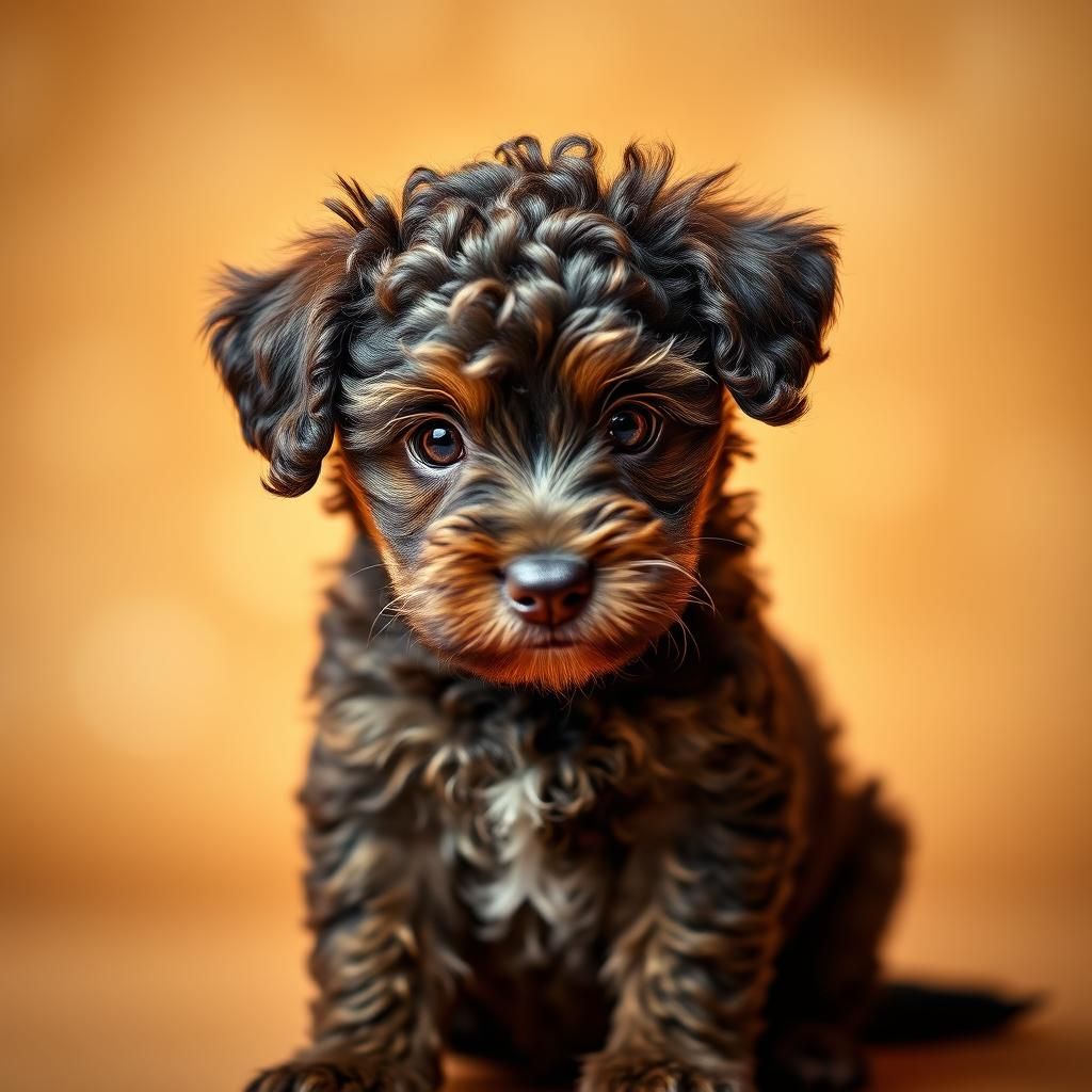 Adorable Puppy Portrait in Bold Colors