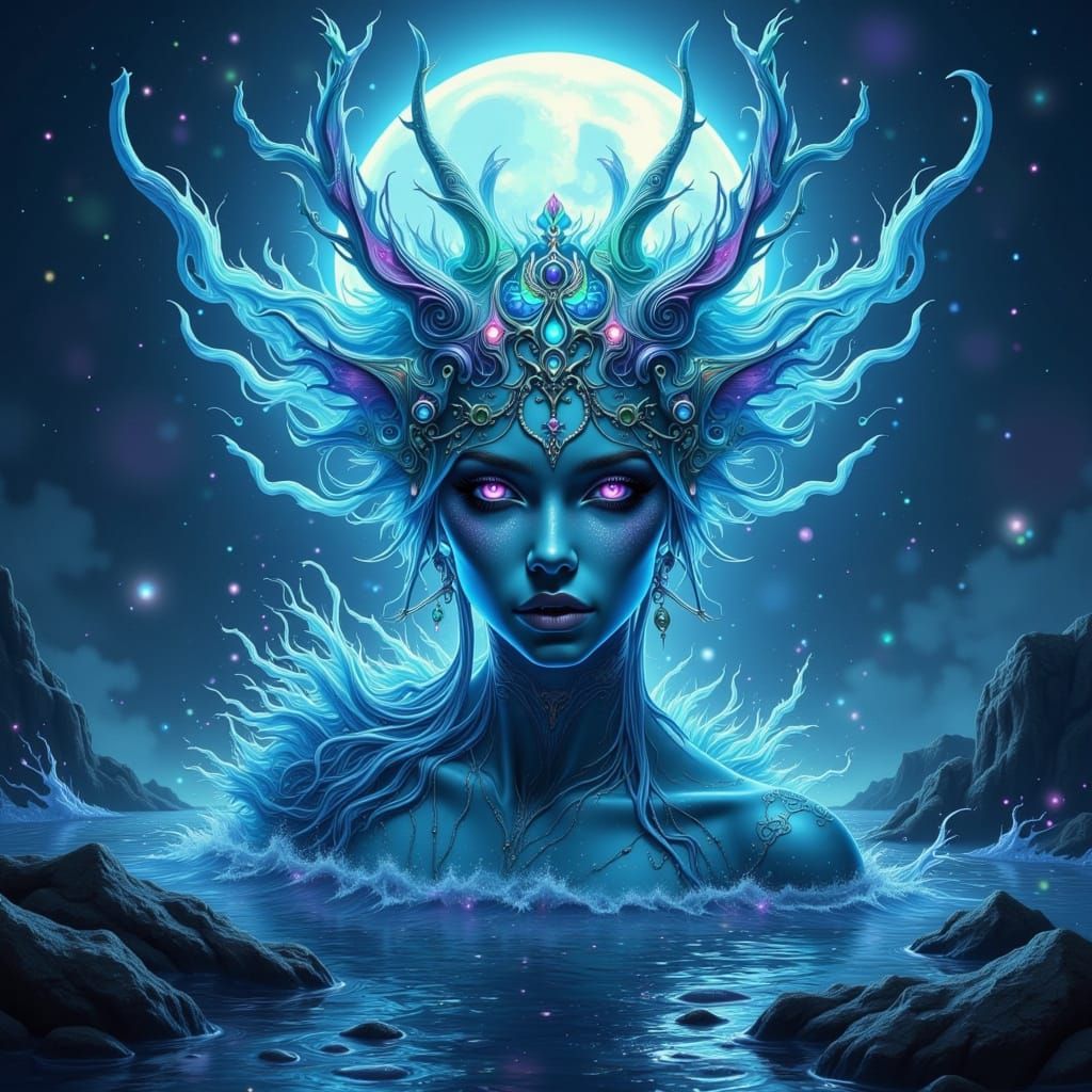 Majestic Water Elemental in Dreamlike Surrealism