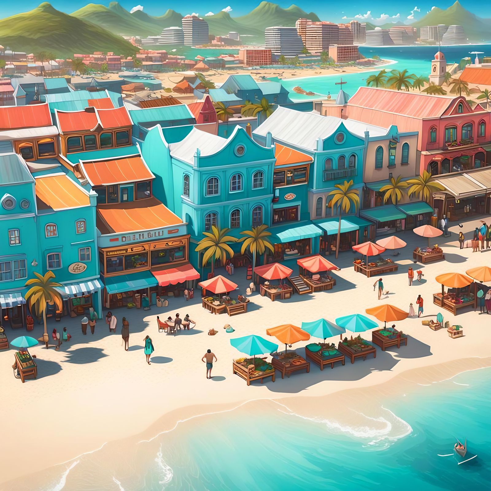 Philipsburg, Sint Maarten: Detailed Fantasy Concept Art