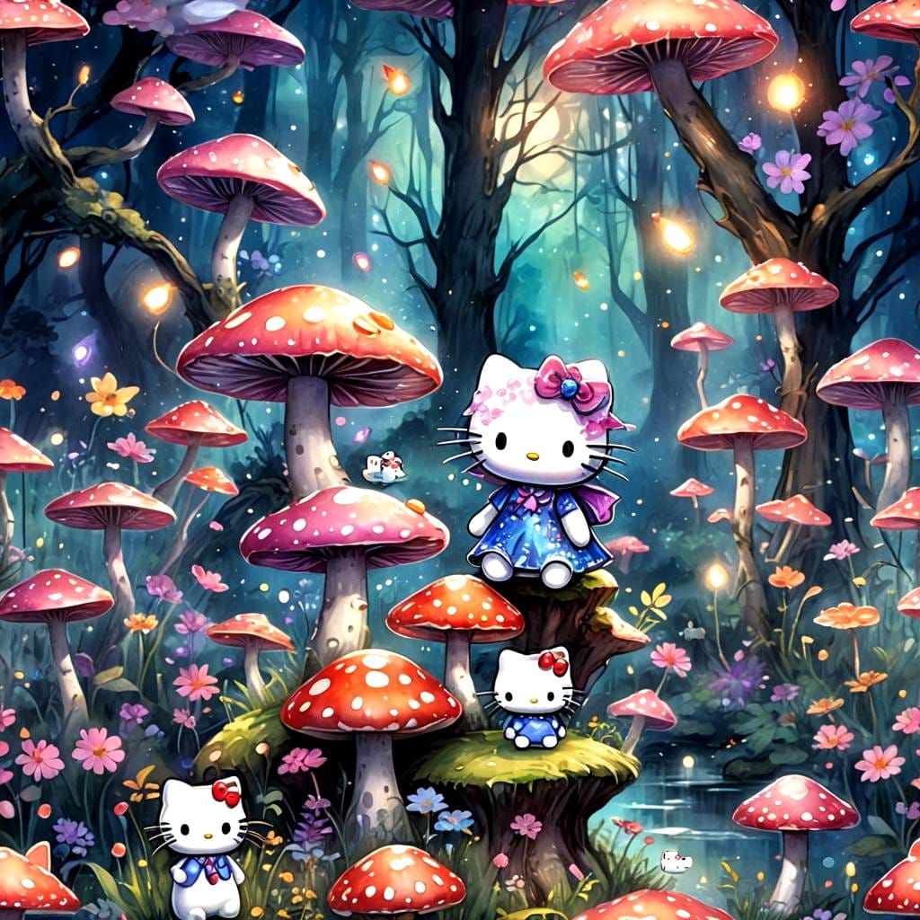 Detailed Matte Painting of Hello Kitty