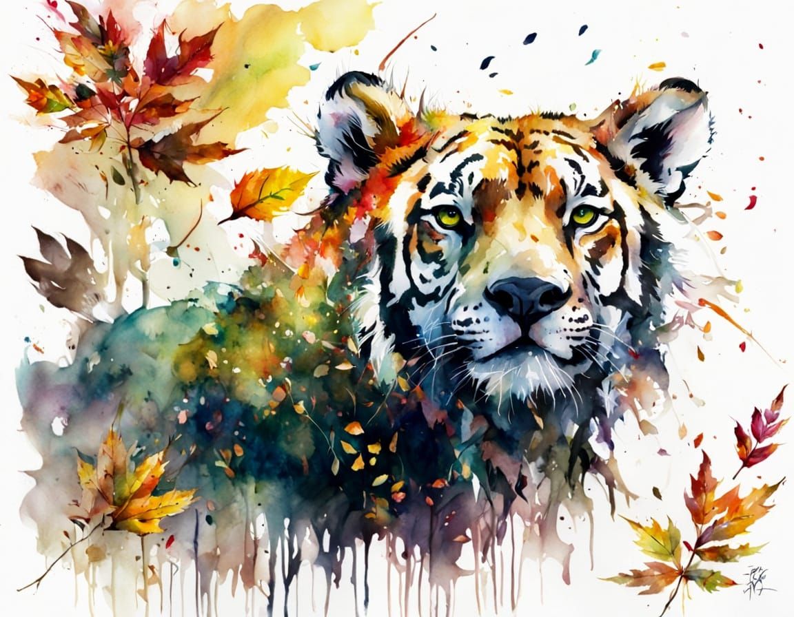 Whimsical Animals Frolic in Autumn Leaves with Amber Backlig...