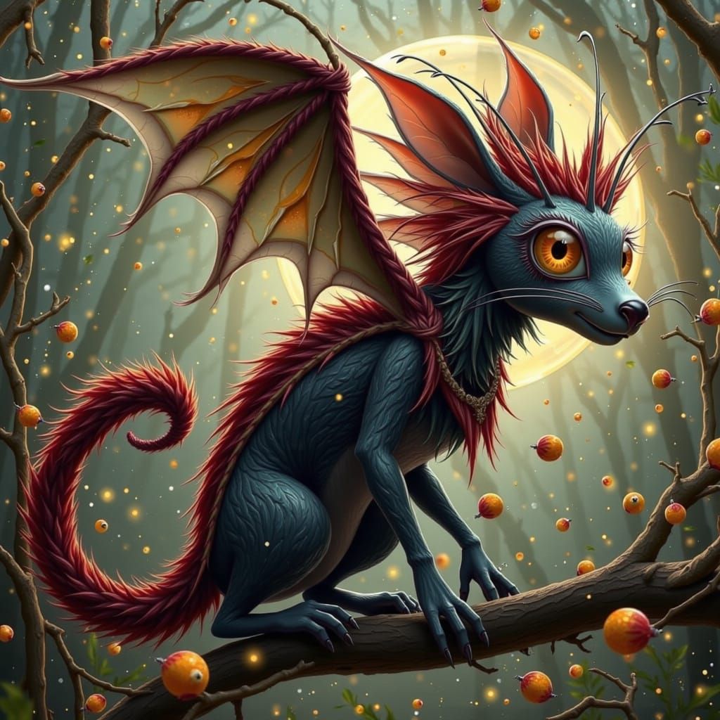 Whimsical Forest Creature in Earthy Tones