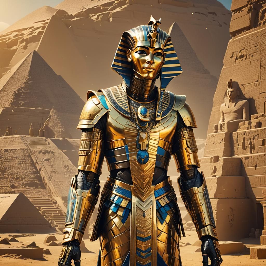 Futuristic Android King of Egypt Concept Art