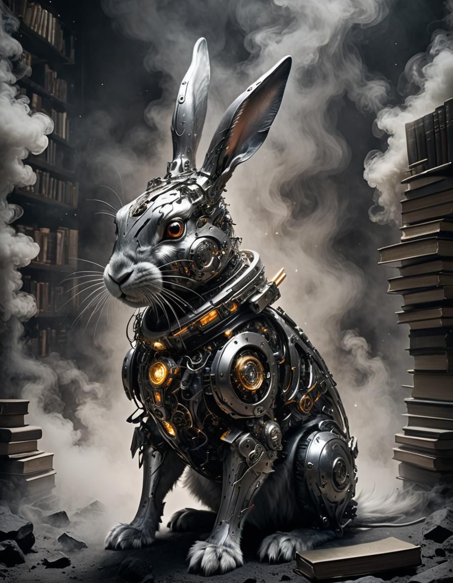 Cyborg Rabbit in Space: A Photorealistic Masterpiece