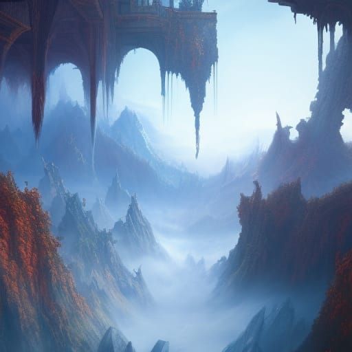 Fantastical Stairway to Heaven: Detailed Matte Painting