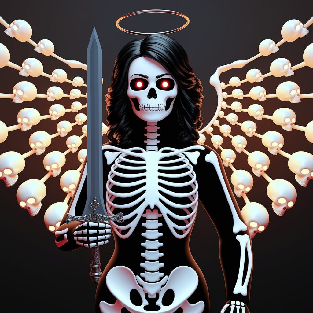 Elegant Angel of Death in Dark Gothic Horror