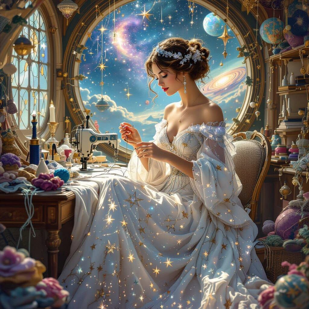 Celestial Seamstress Sews Constellations in Whimsical Atelie...