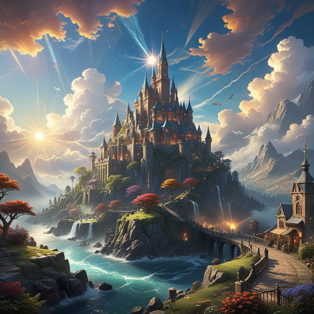 Surreal Solar Punk Metropolis in Vibrant Colors