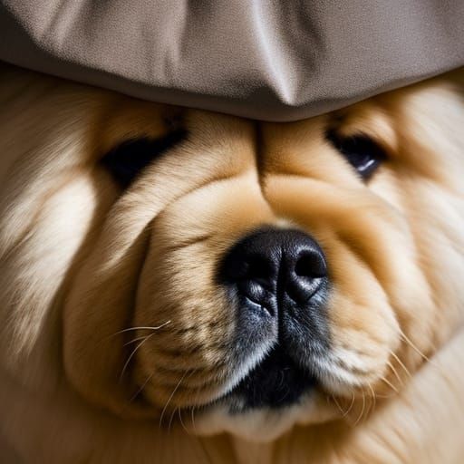 Sleeping Chow Chow Portrait with Bokeh