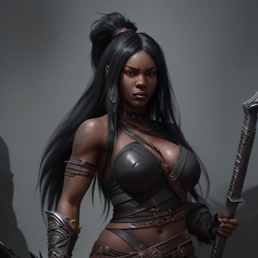 Barbarian Assassin: Detailed Matte Painting in 8k