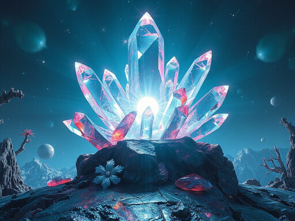 Crystal Prism Reality Distortion in Hyper-Realistic Futurist...