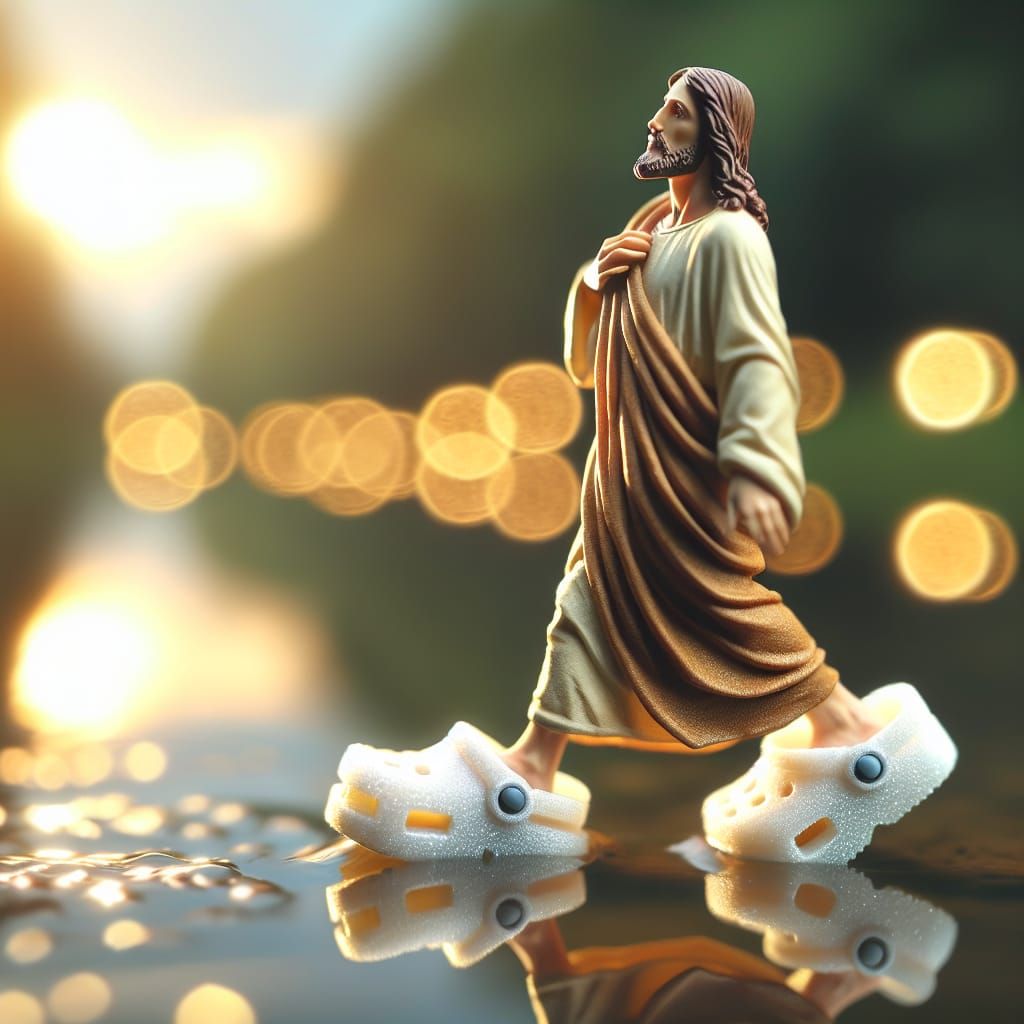 Jesus Walking on Water in Crocs: Professional Photography