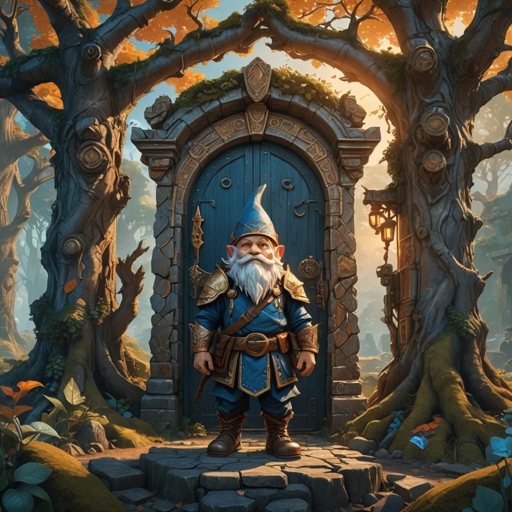 Gnome Guardian at Gateway: Fantasy Concept Art