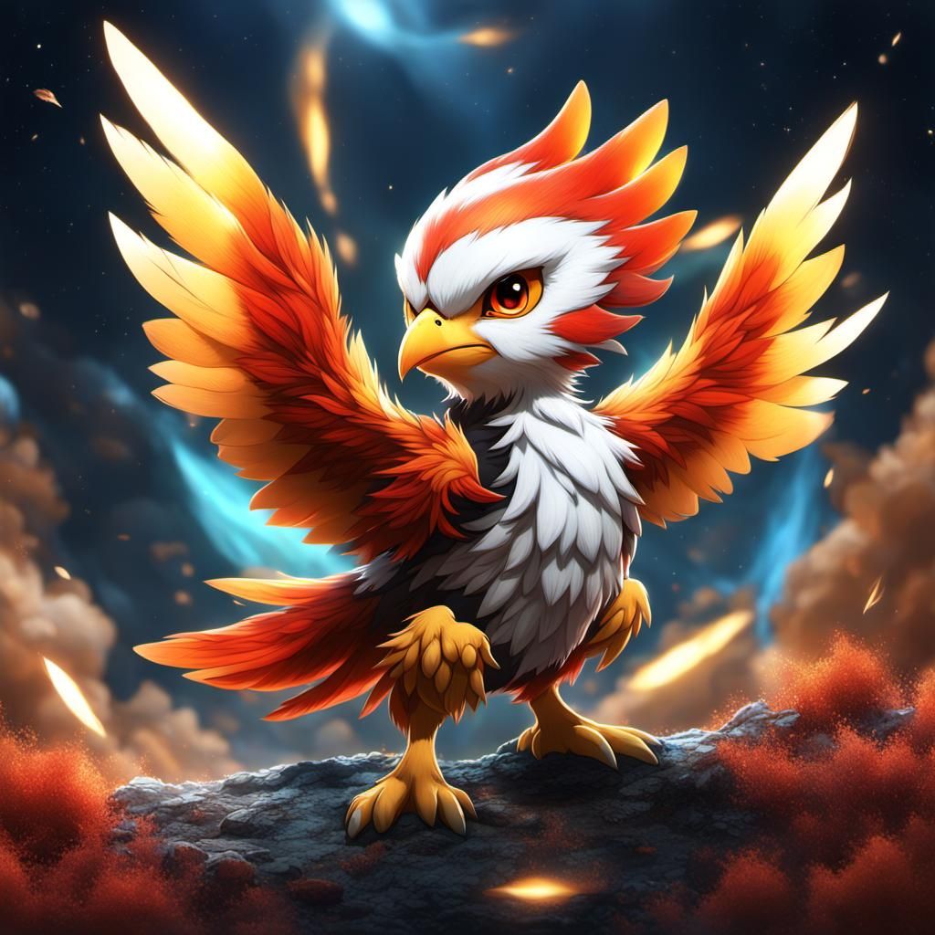 Restless Chick Digimon in Cosmic Setting