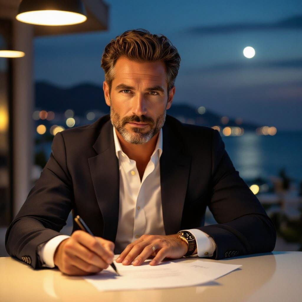Portrait of a Man Writing a Letter at Night