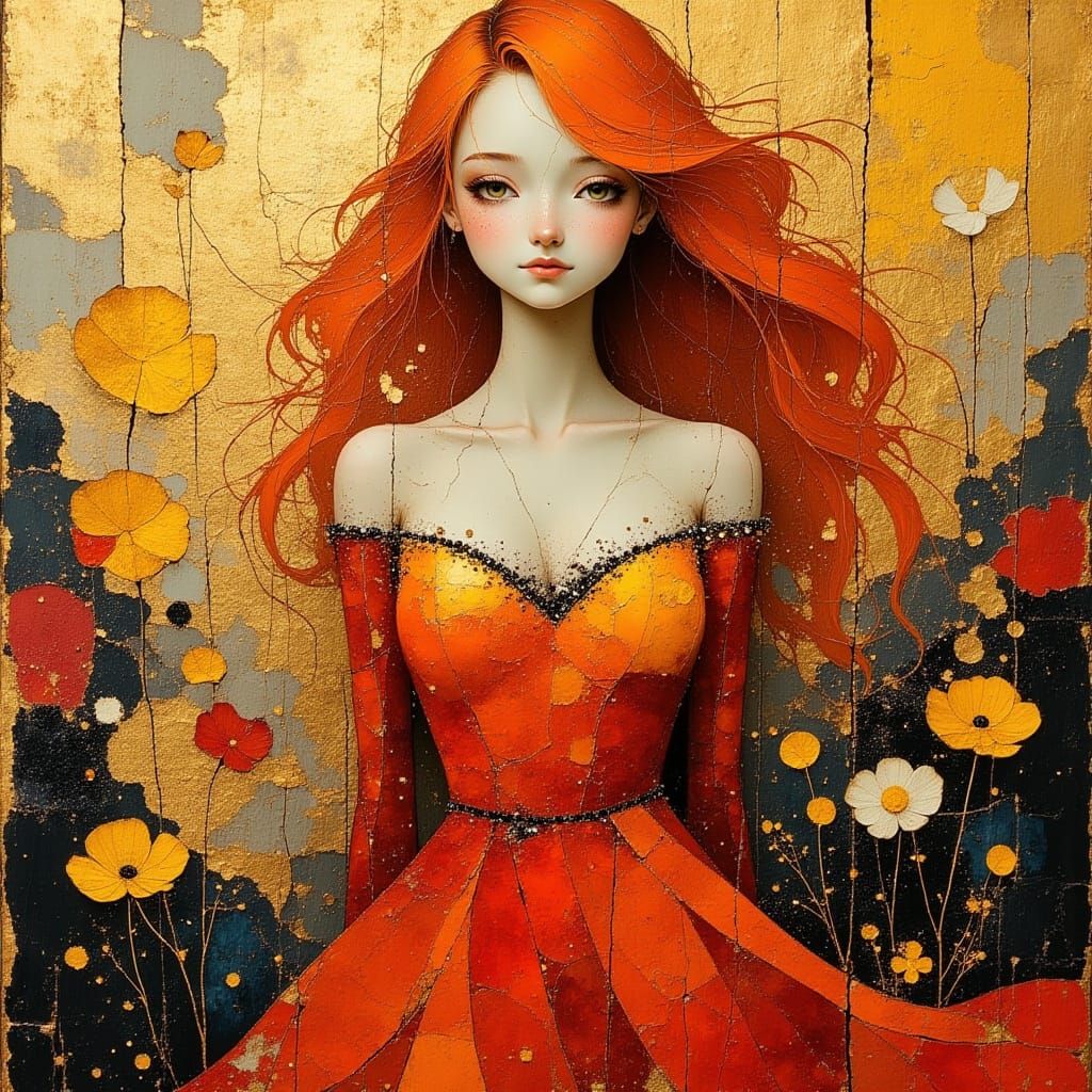 Golden Goddess in Regal Attire