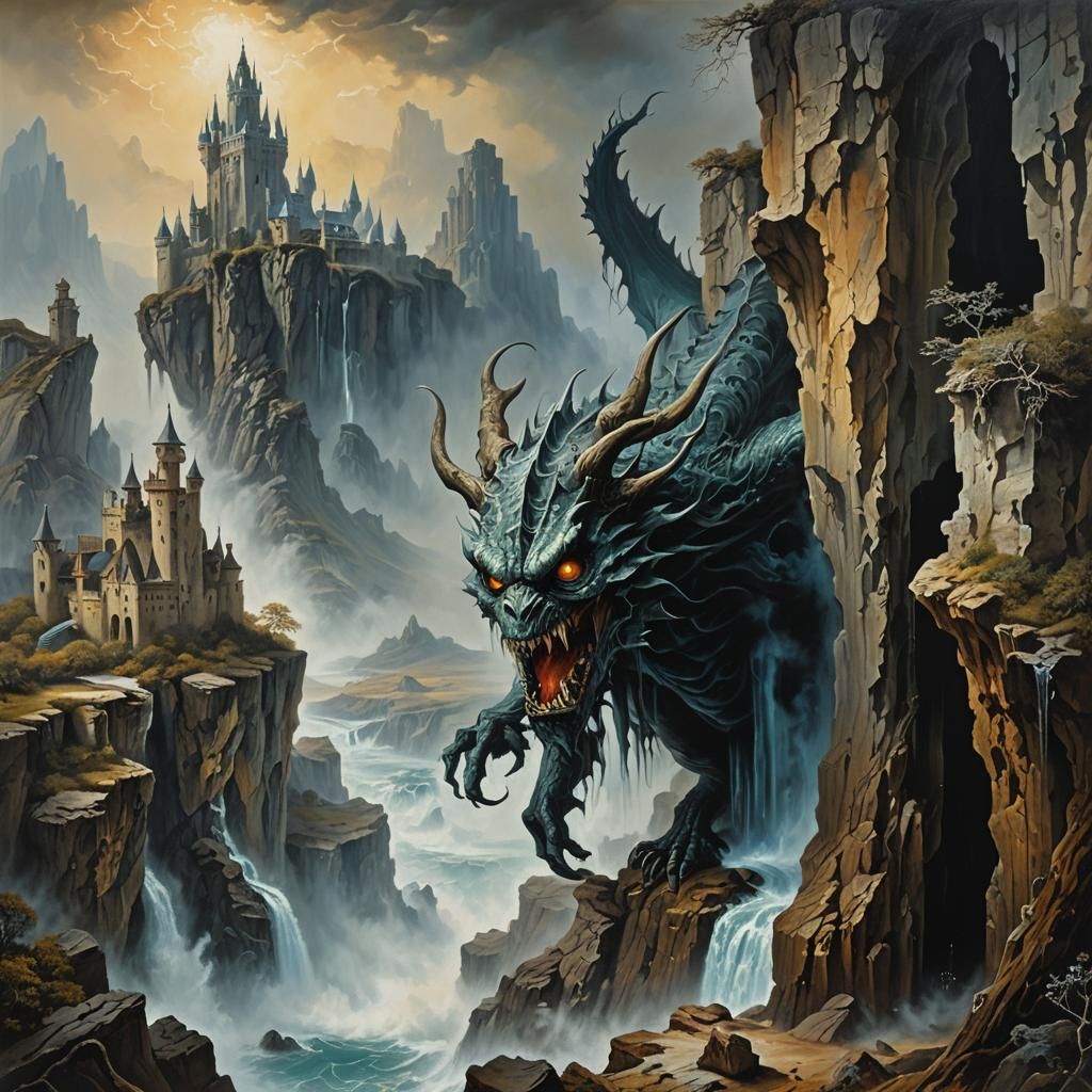 Ghostly Monster Portrait in Surreal Oil Painting