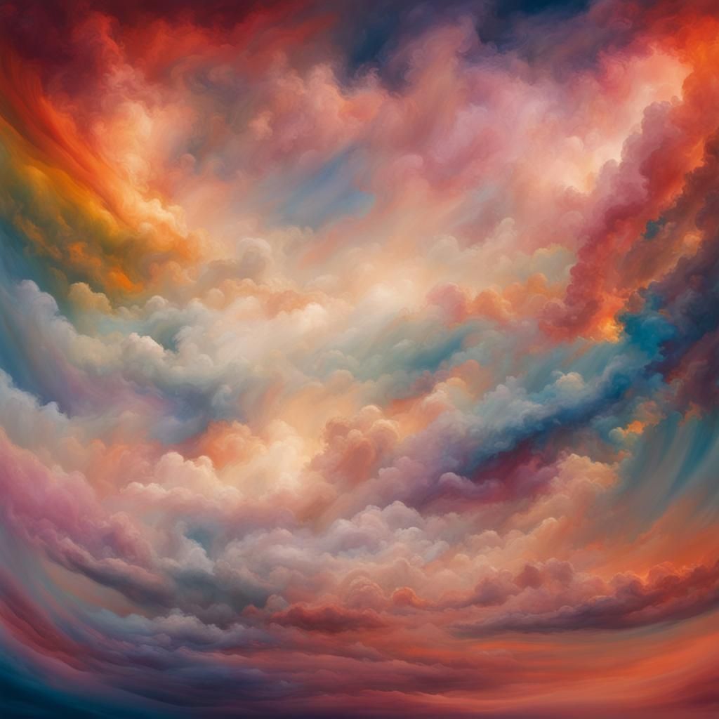 Mystical Sky with Strange Shapes in Abstract Impressionism