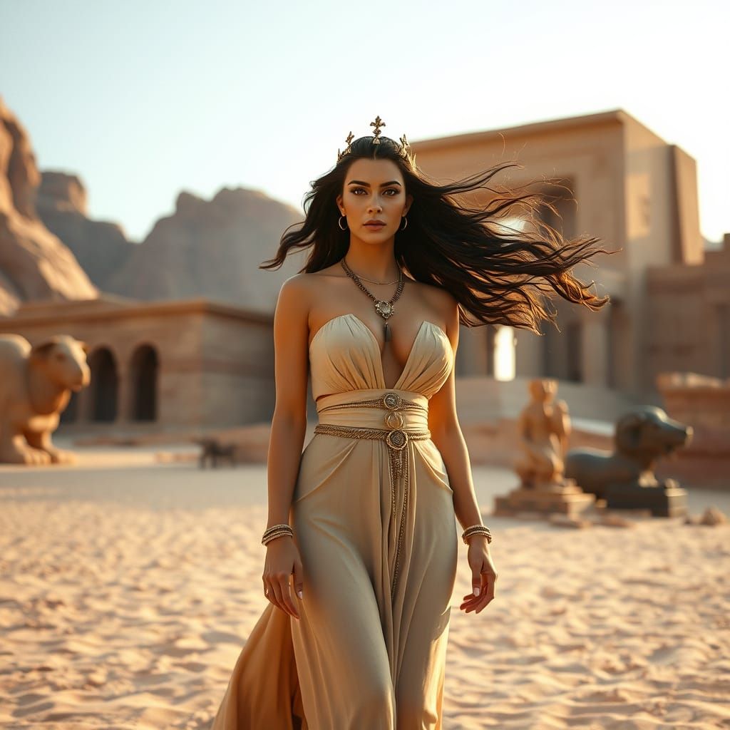 Ancient Priestess in Wadi Rum Ruins, Shot in Cinematic Film ...