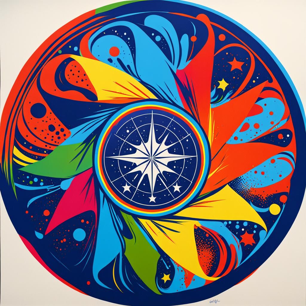 Wiccan Symbols in Pop Art Screen Print