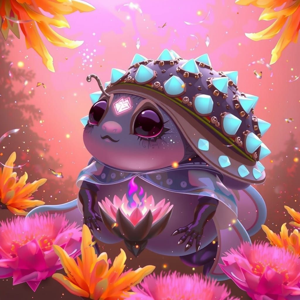 Majestic Iridescent Firefly in Whirling Vortex of Wonder