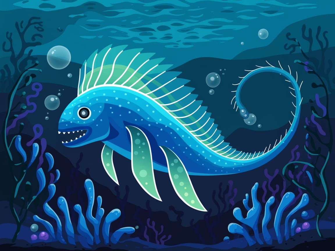 Bioluminescent Alien Underwater Marvels: Concept Art