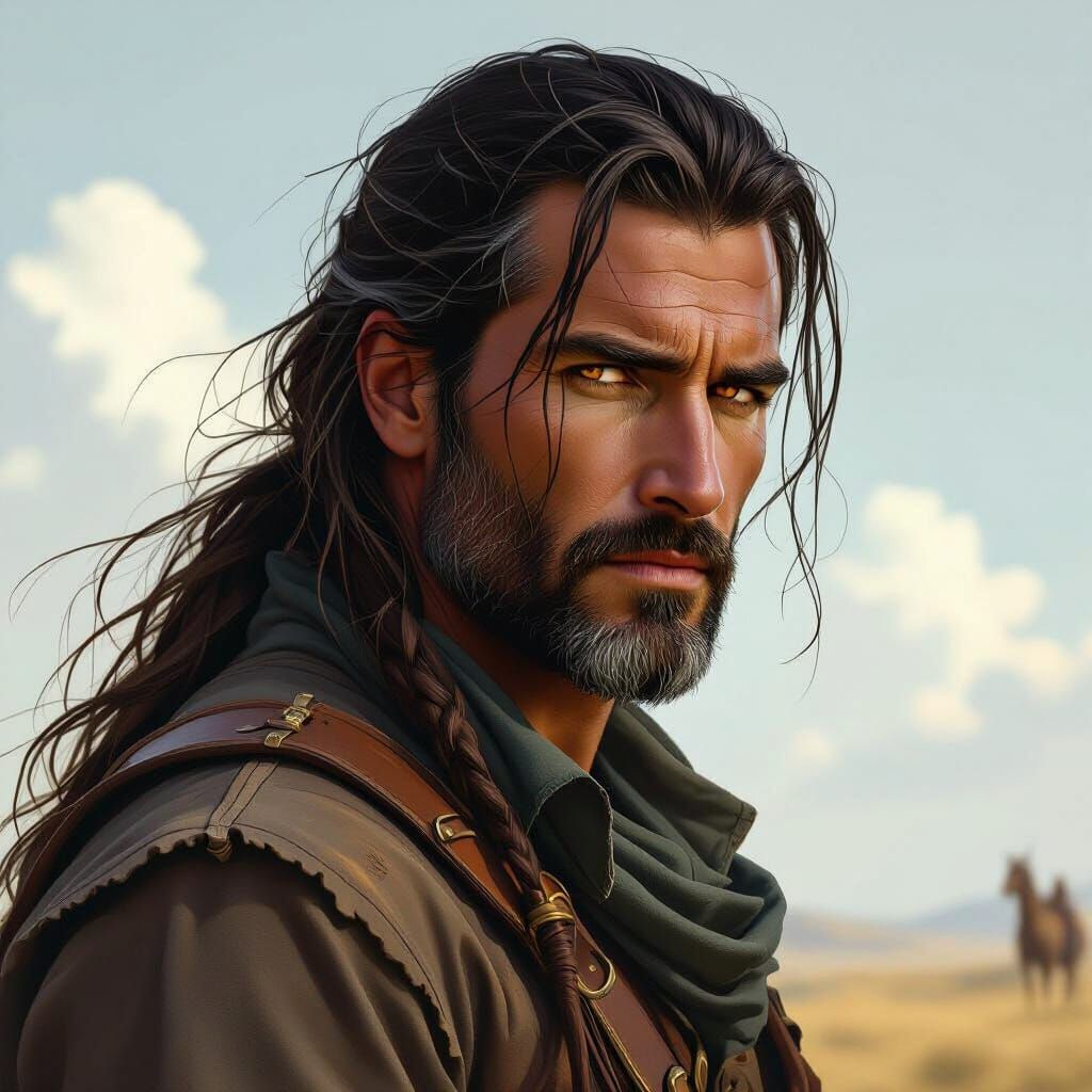 Legendary Horse Breeder in Dark Fantasy Style