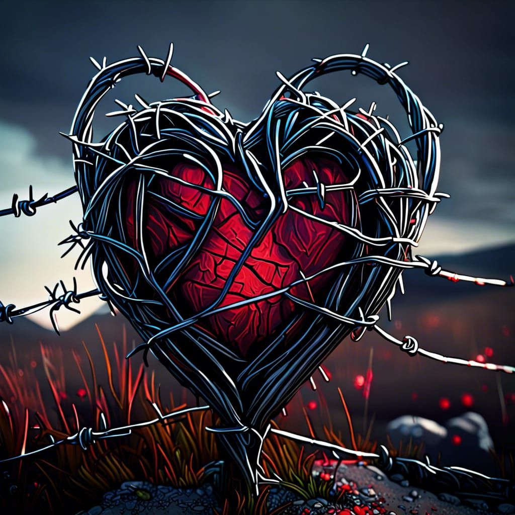 Barbed Wire Heart: Detailed Fantasy Concept Art