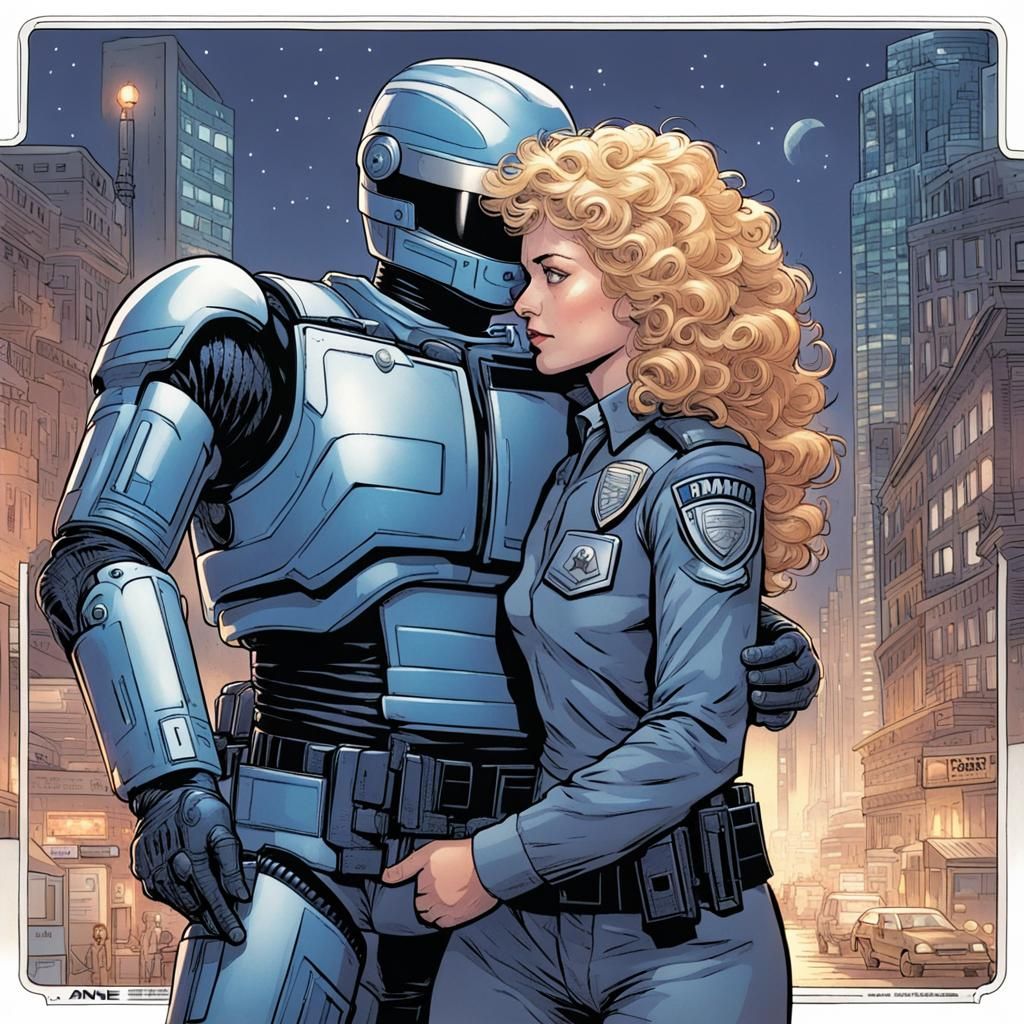 Robocop and Officer Lewis: A Romantic Embrace in Comic Book ...