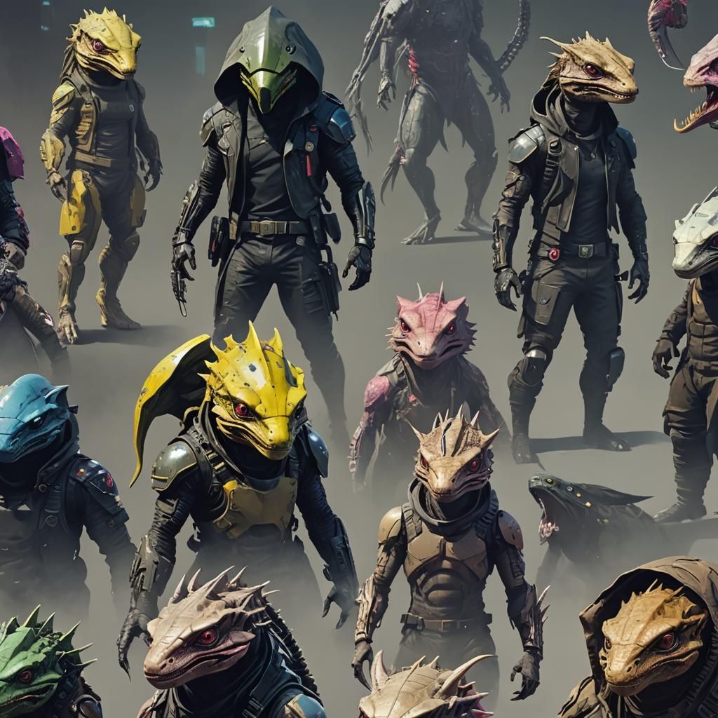 Cyberpunk Alien Pirate Hybrid in Neon Style