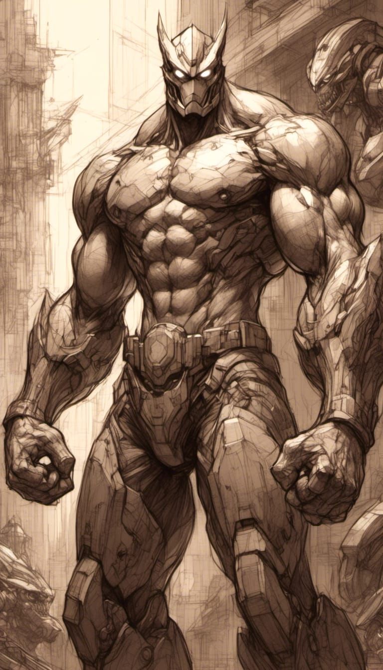 Man Fights Giant Monsters Anime Style