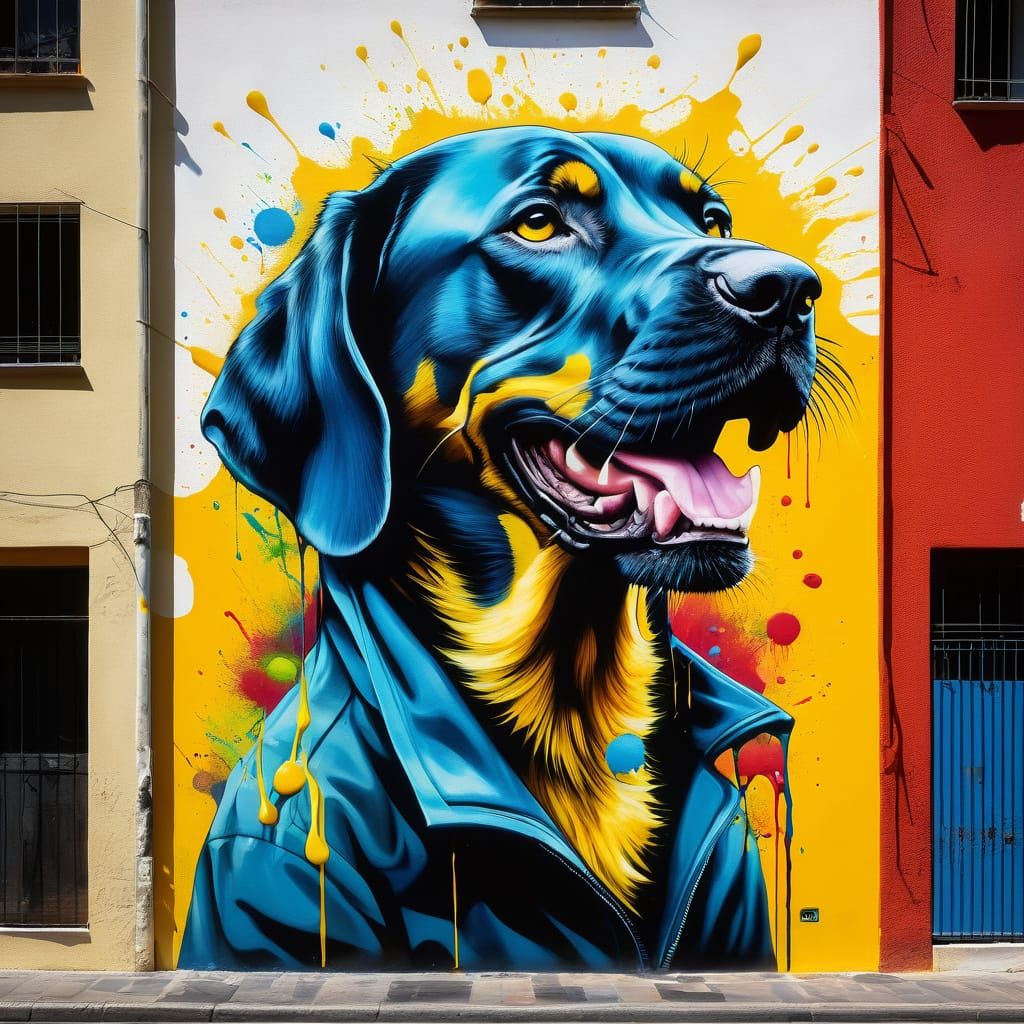 Lion with Mane and Yellow Canary Singing in Harmony