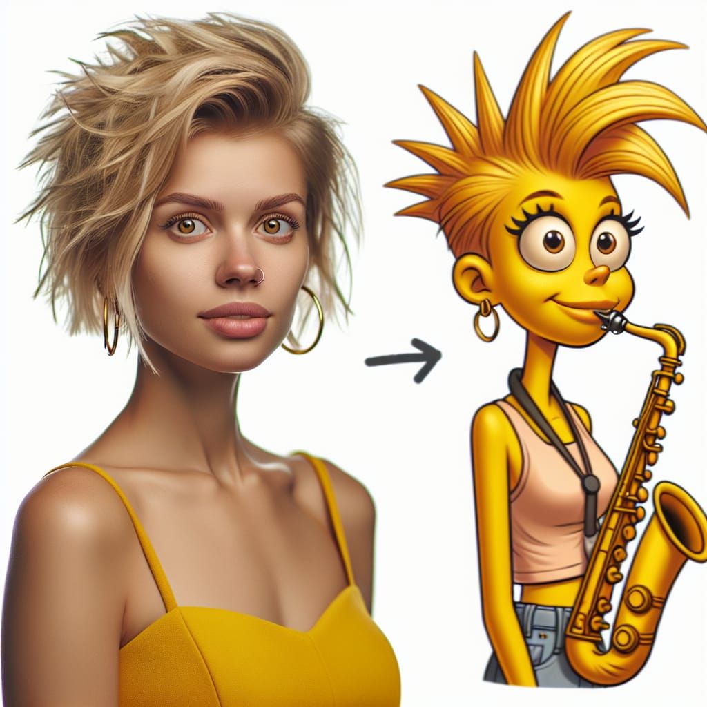 Realistic Woman Inspired by Famous Cartoon Character