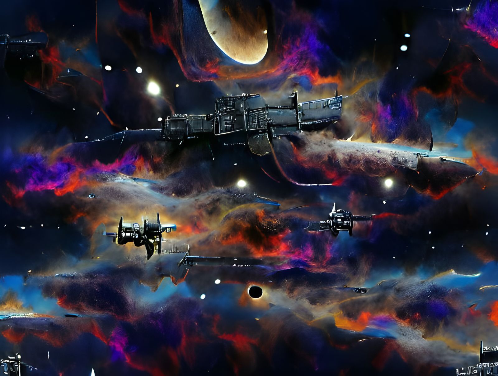 Space Station Concept Art in Deep Space