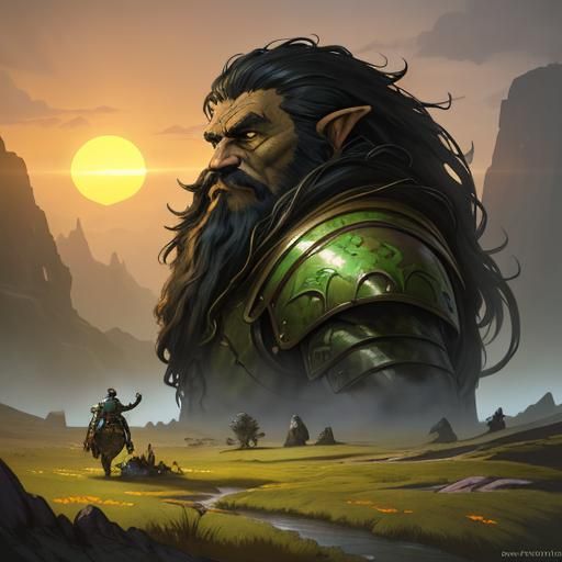 Gnome Artificer in Neolithic Landscape, Fantasy Art