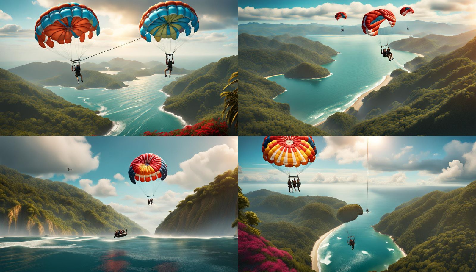 Parasailing Over Costa Rica: Matte Painting Style
