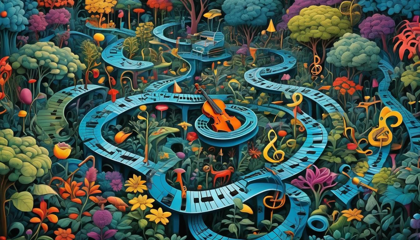 Musical Garden in Escher and Burton Style