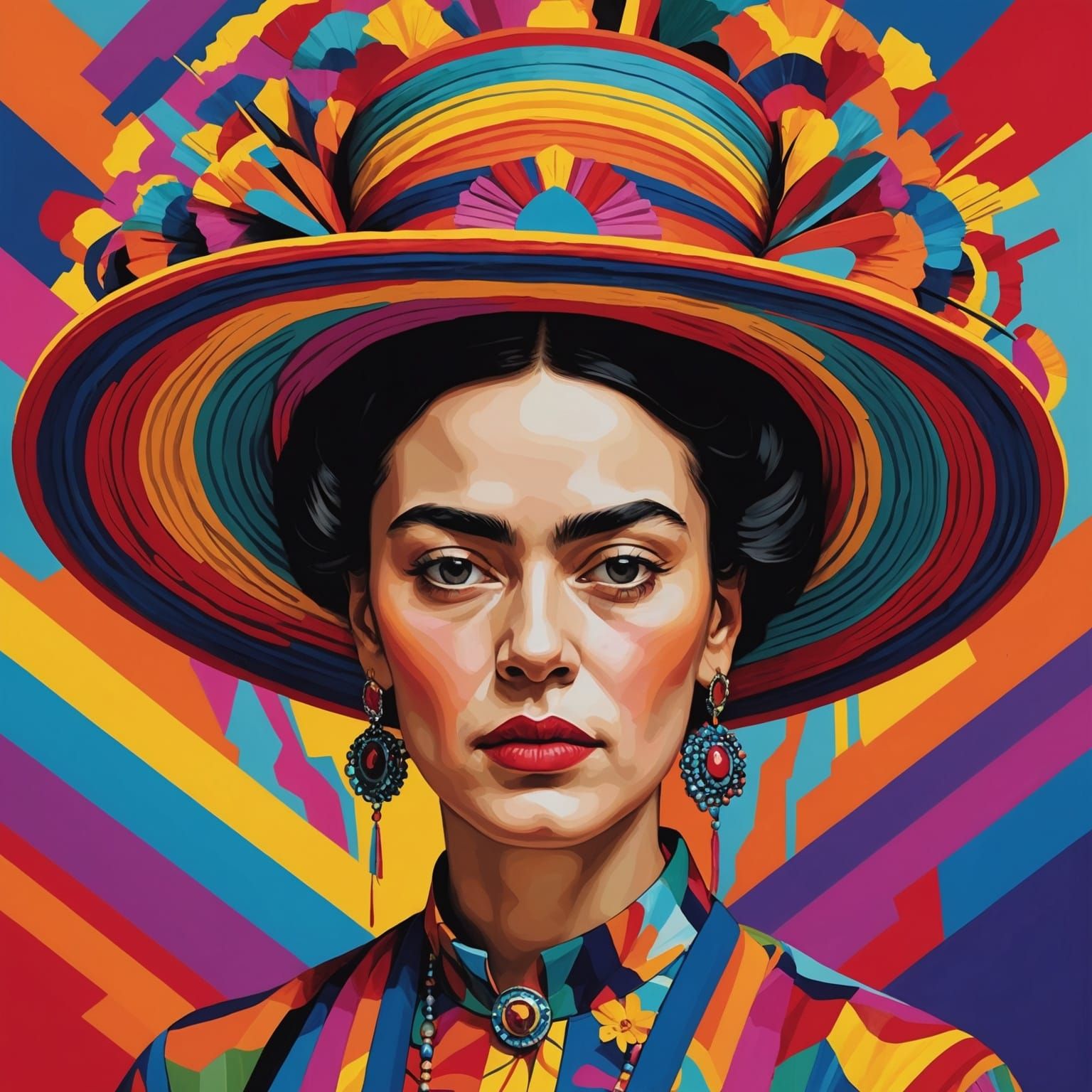 Psychedelic Color Harmonies in a Distorted Space