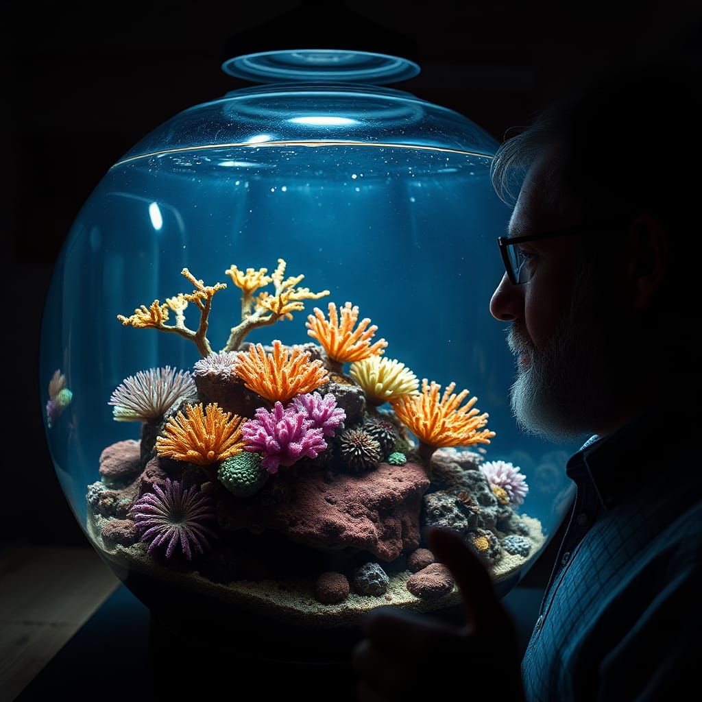 Bonsai Coral Reef in Glass Fish Tank