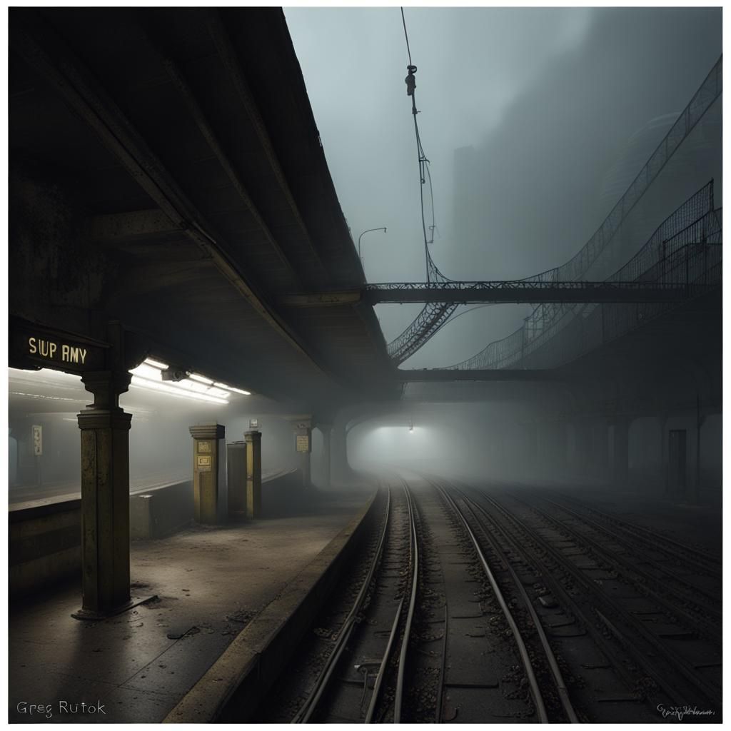 Sinister Abandoned Subway Station in Fog