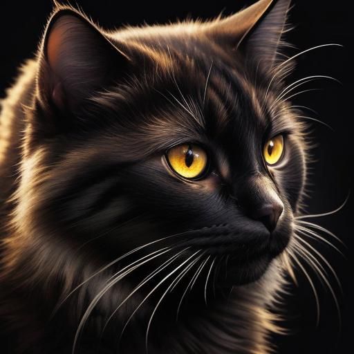 Cat with Mirror Eyes Reflecting Nebulas, Caravaggio Style