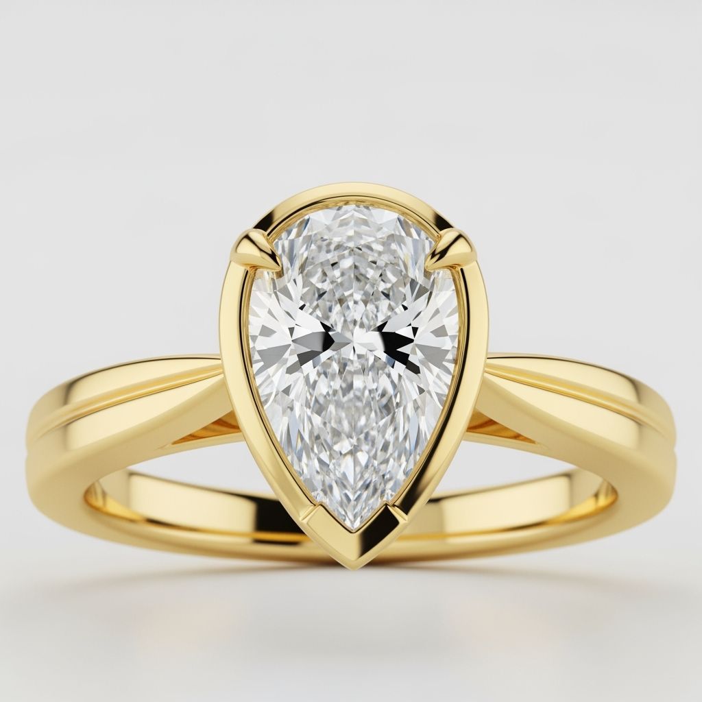 18K Yellow Gold Engagement Ring with 3-Carat Diamond