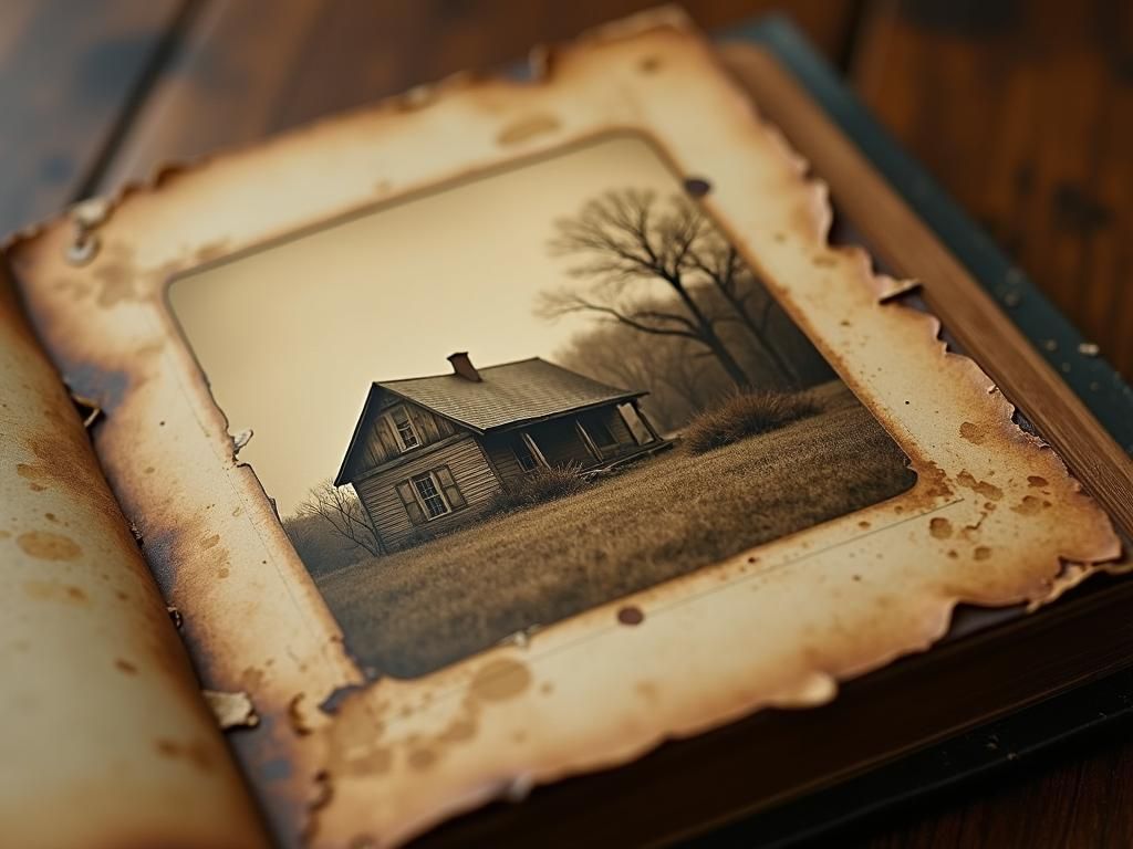 Sinister Abandoned Farmhouse in Sepia Tone
