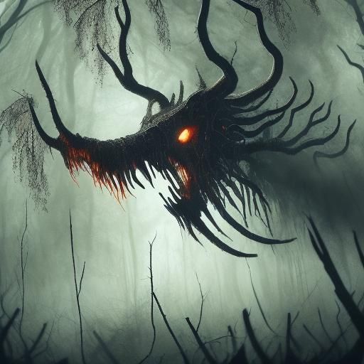 Eerie Siren Head in Abandoned Forest