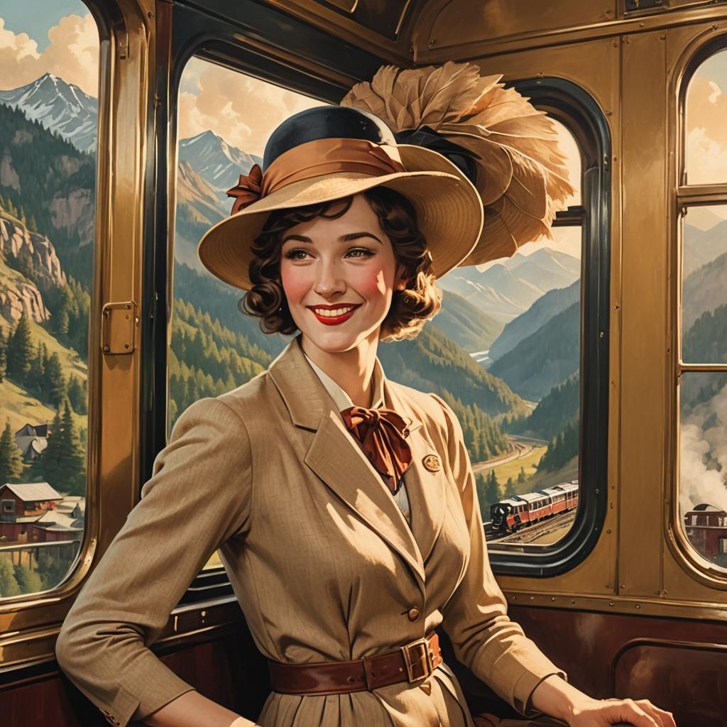 Nostalgic Train Journey in Sepia Tone