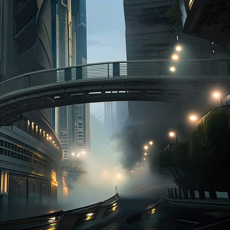 Noir Rainy Cityscape: Cinematic Digital Painting