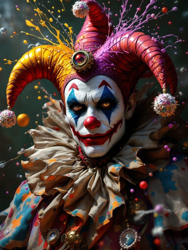 Court Jester Portrait in Maxfield Parrish Style