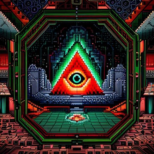 8-Bit Eye of Providence Pixel Art